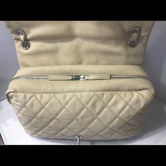 ❤️ AUTH! Chanel Easy Flap Caviar Light Beige Lrg. - Picture 6 of 8